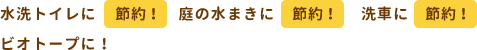 水洗トイレに節約!庭の水まきに節約!洗車に節約!ビオトープに!